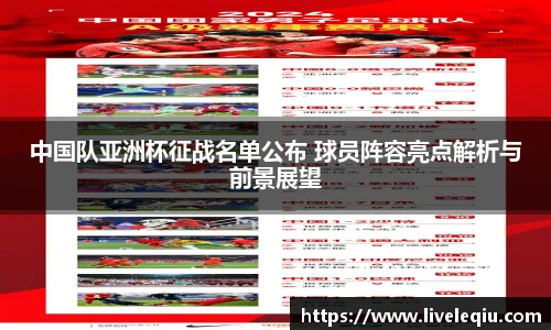 中国队亚洲杯征战名单公布 球员阵容亮点解析与前景展望