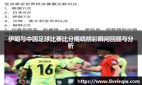 伊朗与中国足球比赛比分揭晓精彩瞬间回顾与分析